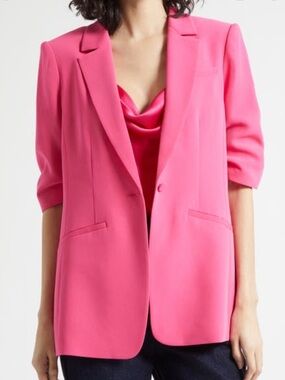 cinq a sept Fuchsia Single-Button Blazer